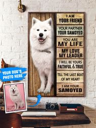 samoyed personalized poster & canvas, dog canvas wall art, dog lovers gifts