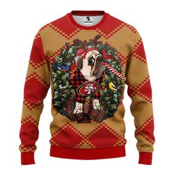 san francisco 49ers pub dog christmas ugly sweater, gift for christmas