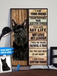 scottish terrier personalized poster & canvas, dog canvas wall art, dog lovers gifts