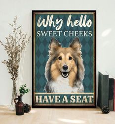 shetland sheepdog poster & matte canvas, poster to print, gift for dog lovers