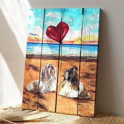 shih tzu dog couple, dog canvas poster, dog wall art, gifts for dog lovers