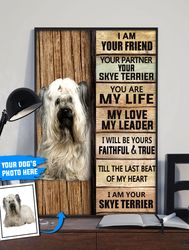 skye terrier personalized poster & canvas, dog canvas wall art, dog lovers gifts