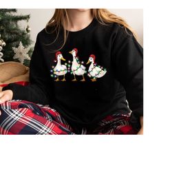 christmas ducks sweatshirt, farm lover xmas sweatshirt, santa duck shirt, funny duck shirt, christmas shirt, animal love