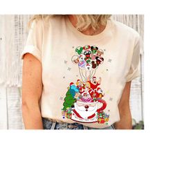 disney christmas coffee cup alice in wonderland mickey balloon shirt, disney christmas latte sweater, disneyland xmas fa