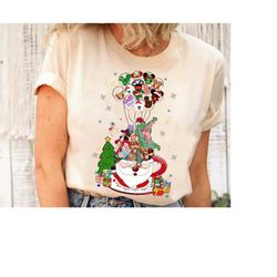 disney christmas coffee cup peter pan mickey balloon santa shirt, disney christmas latte sweater, disneyland xmas family