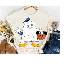 disney donald classic halloween boo, donald duck ghost pumpkin tshirt, disney ghost shirt, mickeys not so scary hallow