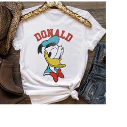 disney donald duck happy big face tshirt, mickey and friends,magic kingdom, disneyland holiday vacation trip unisex adu