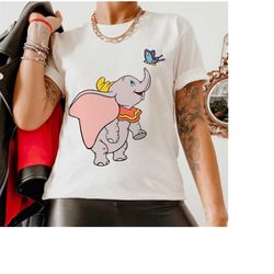 disney dumbo portrait shirt, cute dumbo with butterfly shirt, dumbo party shirt, animal kingdom shirt, disneyland family