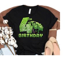 marvel avengers hulk smash 4th birthday t-shirt  , disneyland birthday party shirts, family matching birthday shirts