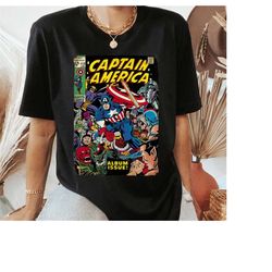 marvel captain america avengers comic cover graphic shirt, disneyland family matching shirt, magic kingdom tee, wdw epco