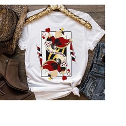 disney queen of hearts playing card alice in wonderland shirt, disneyland family matching shirt, magic kingdom tee, wdw