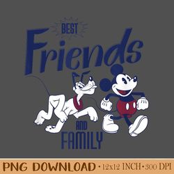 disney mickey mouse and pluto best friends retro vintage design png. instant download