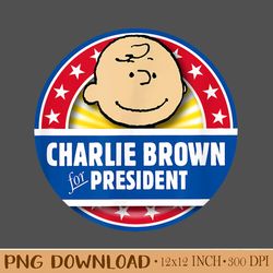 peanut charlie brown for president design png. instant download