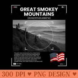 great smokey mountains national park - sublimation patterns png