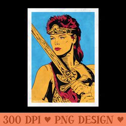 red sonja pop art - sublimation patterns png