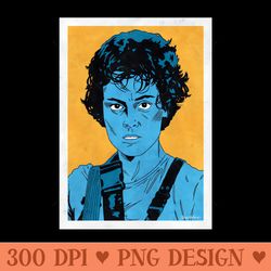 ellen ripley aliens pop art - sublimation patterns png