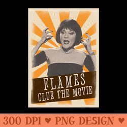 vintage aesthetic flames clue movie - sublimation patterns png