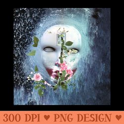 face with flowers - printable png graphics