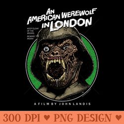 an american werewolf in london, beware the moon, cult classic - sublimation designs png