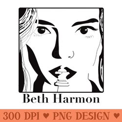 beth harmon queens gambit artwork design - sublimation designs png