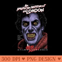 an american werewolf in london, beware the moon, cult classic - digital png downloads