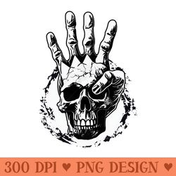 skull hand rise - ready to print png designs