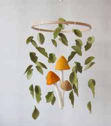 mushroom baby crib mobile boy gorl woodland baby mobile woodland nursery theme decor baby shower gift new mom gift