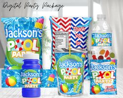 pool party digital party favors | digital party packages | pool party | kids party favor packages