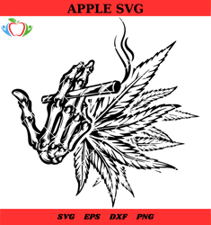 dry bones hands smoking svg, cannabis smoking svg, 420 svg