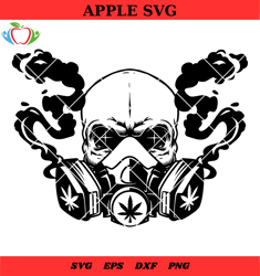 skull smoking svg, weed skull svg, cannabis skull svg