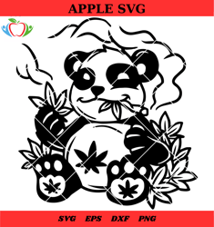 smoking panda 2023 svg, cannabis bear svg, panda cannabis svg