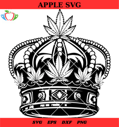 weed crown king svg, cannabis king clipart svg, marijuana prince stencil royal high 420 svg