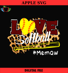 love memaw leopard softball bat sport png,mothers day png,mom png design,mom sublimation