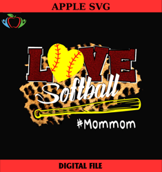 love mommom leopard softball bat sport png,mothers day png,mom png design,mom sublimation