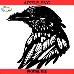 crow svg, crow clipart, crow svg files for cricut, bird svg cut file, outdoors svg