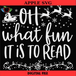 oh what fun it is to read svg, christmas book svg, book tree svg, christmas quote svg