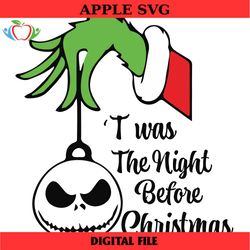 twas the night before christmas svg, jack skellington christmas svg, jack svg, jack skellington face png