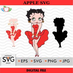 betty boop svg, easy cut, layered by color, betty boop png, instant download, betty boop svg 4, svg, cricut cut file, si