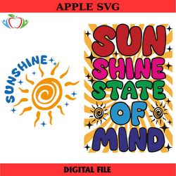 sunshine state of mind png svg, retro summer sublimation, popular trendy summer, sunshine png