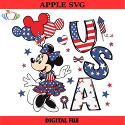 usa minnie mouse svg, disney mouse happy 4th of july svg, mouse red white and blue svg