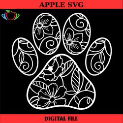 floral paw print svg, dog mom svg, cat lover svg, bear paw svg, popular png, svg files for cricut, silhouette, sublimati