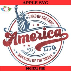 america land of the free because of the brave png, groovy 4th of july png, retro png