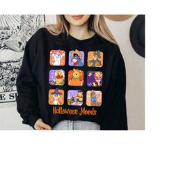 halloween moods disney winnie the pooh characters shirt, halloween mummy witch shirt, spooky season, disneyland hallowee
