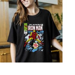 marvel avengers iron man big premier issue classic comic tee, marvel superhero tee, magic kingdom disneyland trip gifts