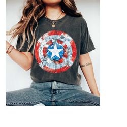 marvel captain america shield tshirt, marvel superhero tee, magic kingdom disneyland disney world tee trip gifts unisex