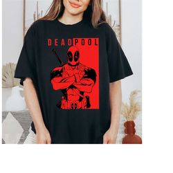 marvel deadpool twotoned portrait graphic tshirt, disneyland family matching shirt, magic kingdom tee, wdw epcot theme