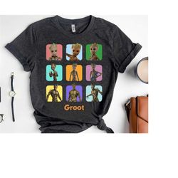 marvel groot guardians of the galaxy tshirt, groot emotions shirt, groot moods tee, disneyland disney world tee unisex