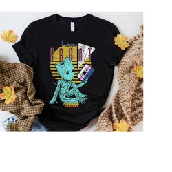 marvel guardians vol 2 baby groot retro 90s tape tshirt, magic kingdom disneyland disney world tee trip gifts unisex