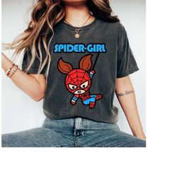 marvel spidergirl swinging cute kawaii vintage graphic tshirt retro marvel comic shirt, marvel comic book shirt, wdw m