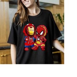 marvel spiderman and iron man costume best friends shirt, disneyland unisex tshirt family matching birthday gift adult